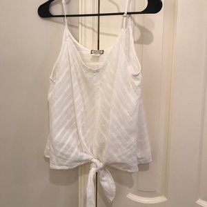 White linen tank top